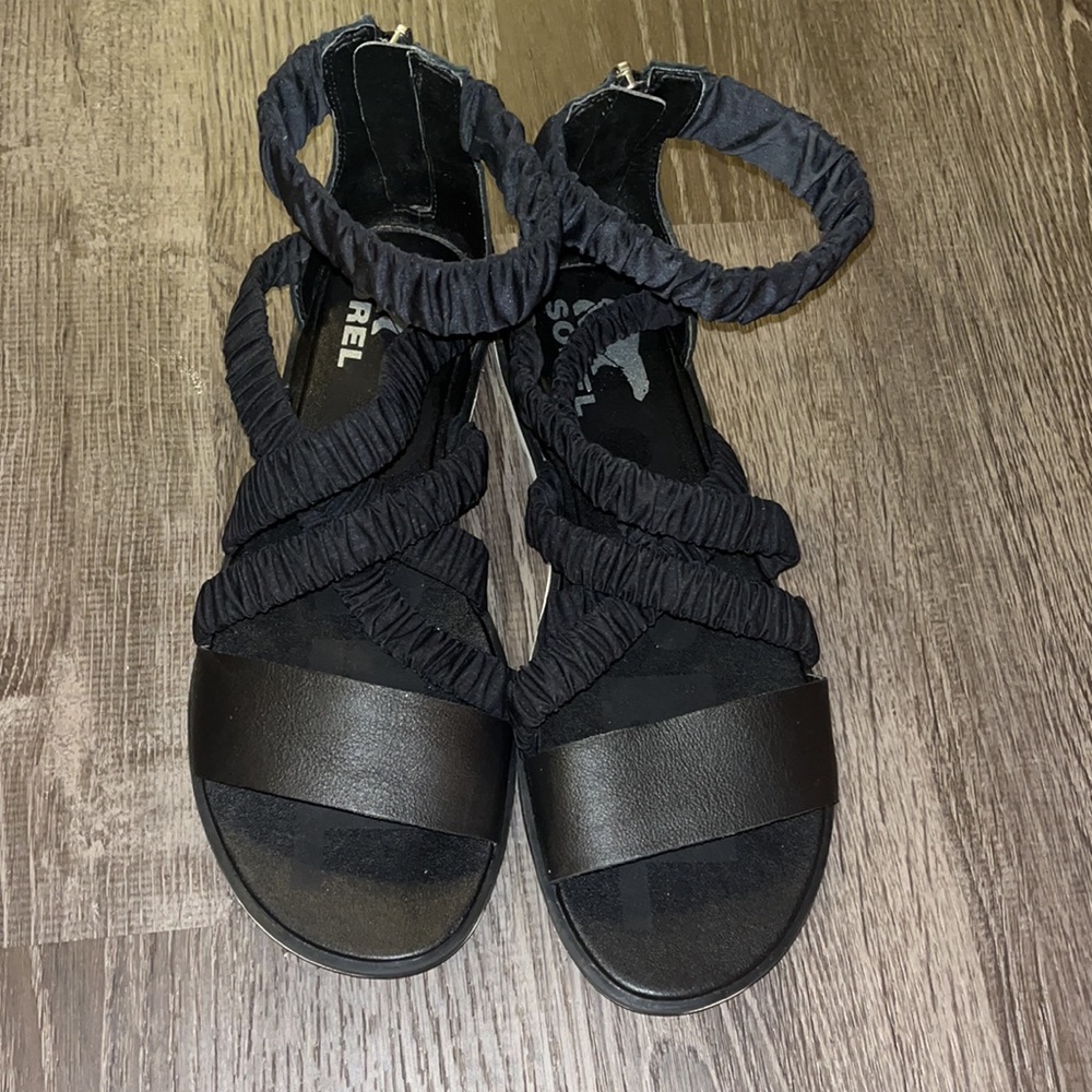 Sorel black ankle strap sandal size 8 - Picture 5 of 15